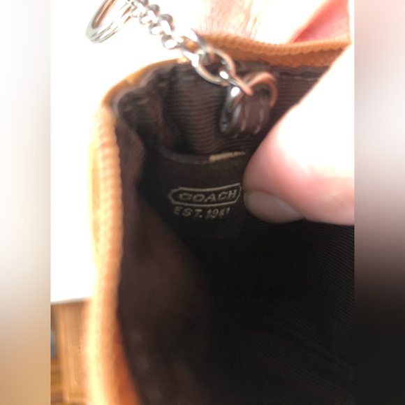 Vintage COACH Mini SOHO Tan/Camel Leather Key Chain Coin Purse Bag Wallet - Picture 8 of 8